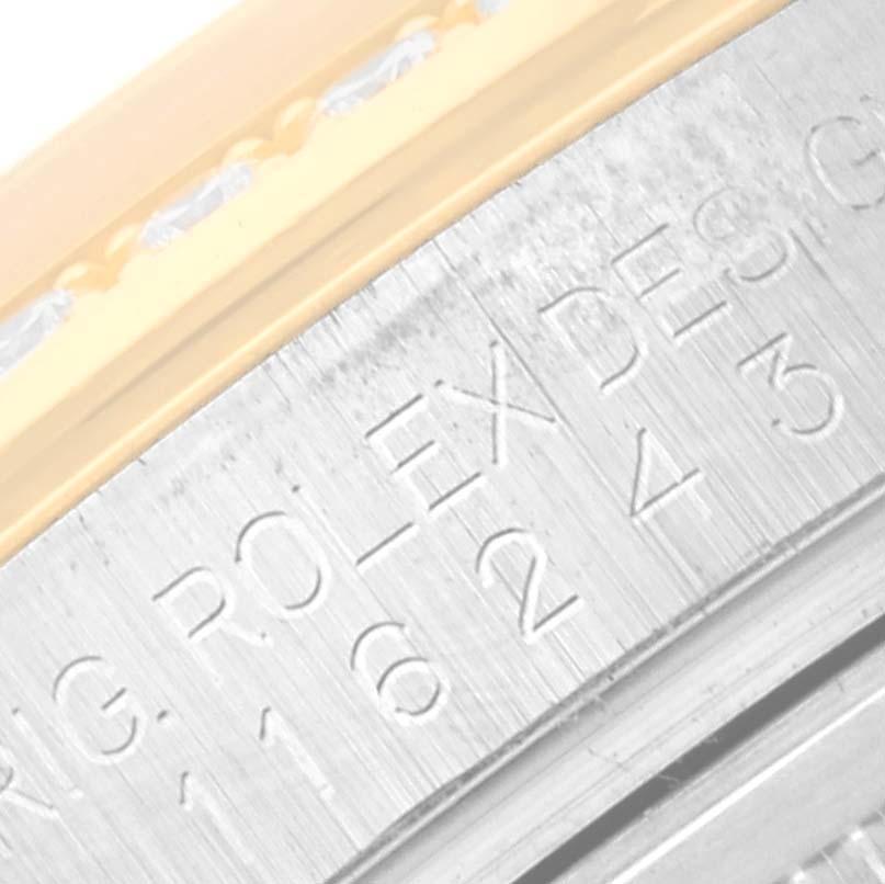 Rolex Datejust Steel Yellow Gold Diamond Mens Watch 116243 Box Card. Officially certified chronometer self-winding movement. Stainless steel case 36.0 mm in diameter.  Rolex logo on a crown. Original Rolex factory 18k yellow gold diamond bezel.