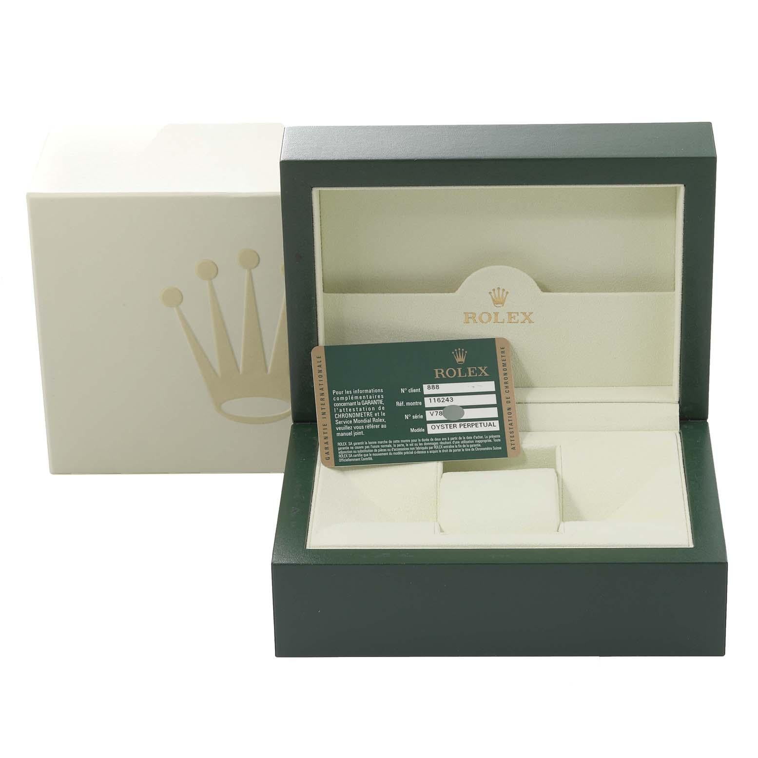 Rolex Datejust Stahl Gelbgold Diamant Herrenuhr 116243 Box Card im Angebot 6
