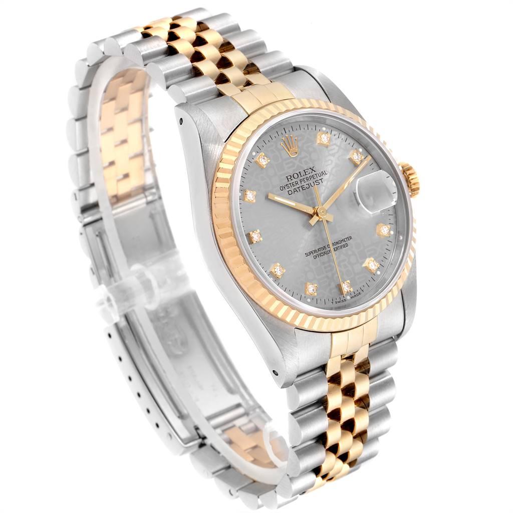 Rolex Datejust Steel Yellow Gold Diamond Men's Watch 16233 Box Papers 1