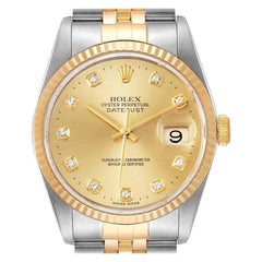 Rolex Datejust Steel Yellow Gold Diamond Men's Watch 16233