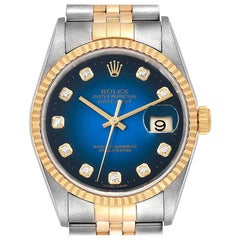 Rolex Datejust Steel Yellow Gold Diamond Vignette Dial Men's Watch 16233