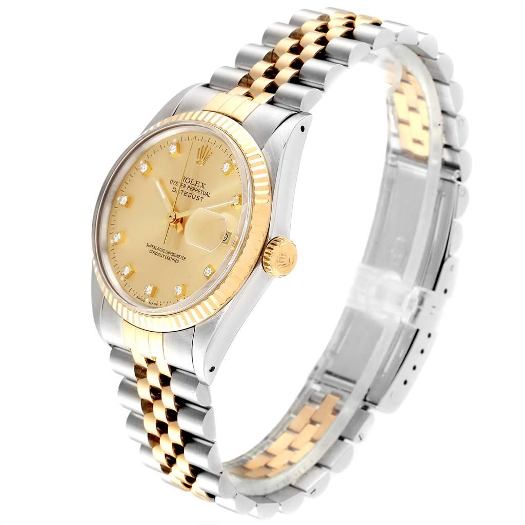 Rolex Datejust Steel Yellow Gold Diamond Vintage Men's Watch 16013 Box Papers For Sale 1
