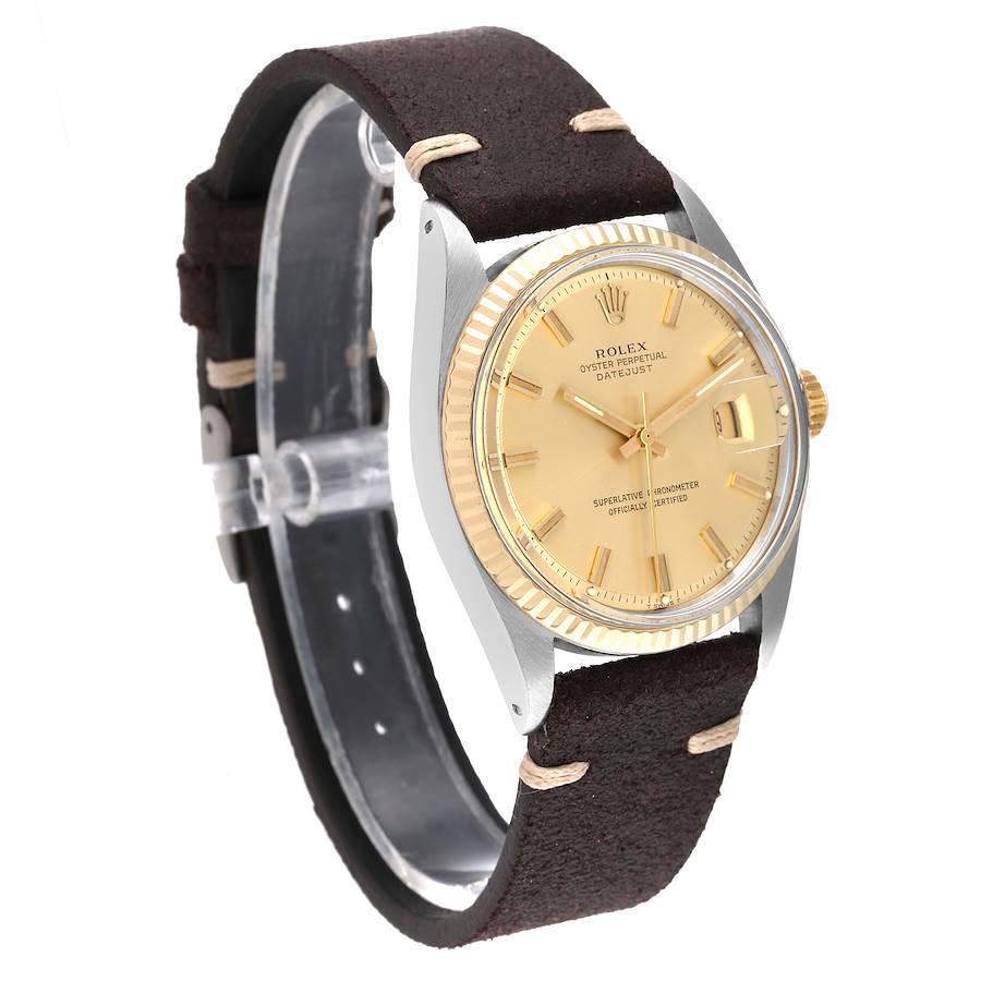 Rolex Datejust Stahl-Gelbgold-Herrenuhr mit Fat Boy-Zifferblatt 1601 im Zustand „Gut“ im Angebot in Atlanta, GA