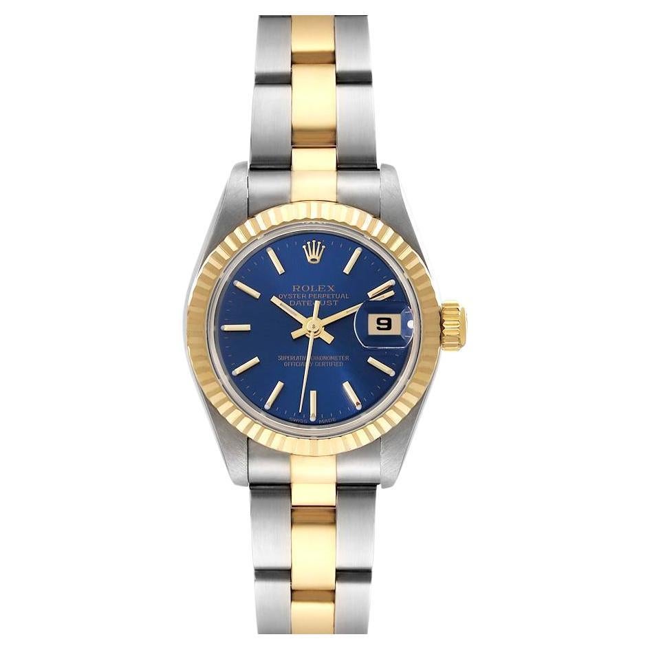 Rolex Datejust Steel Yellow Gold Fluted Bezel Ladies Watch 69173 For Sale at 1stDibs