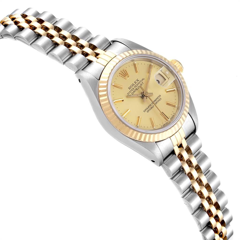 Rolex Datejust Steel Yellow Gold Fluted Bezel Ladies Ladies Watch 69173 In Excellent Condition In Atlanta, GA