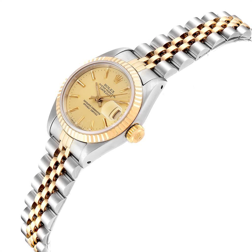 Women's Rolex Datejust Steel Yellow Gold Fluted Bezel Ladies Ladies Watch 69173