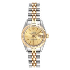 Rolex Datejust Steel Yellow Gold Fluted Bezel Ladies Ladies Watch 69173