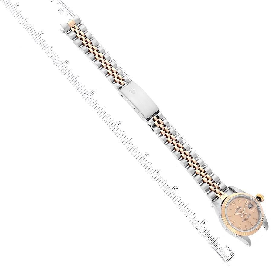 Rolex Datejust Stahl Gelbgold geriffelte Lünette Damenuhr 69173 Box Papiere 7