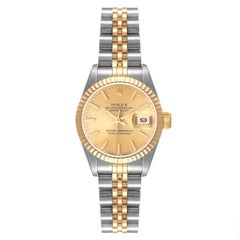 Rolex Datejust Steel Yellow Gold Fluted Bezel Ladies Watch 69173 Box Papers