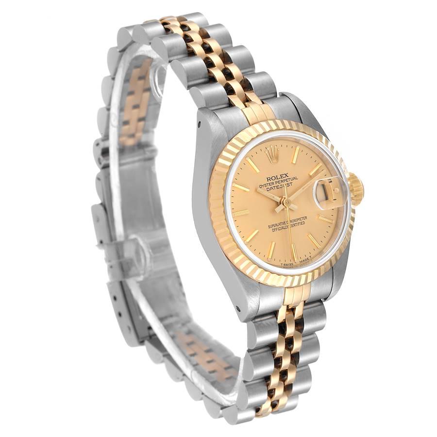 Rolex Datejust Stahl Gelbgold geriffelte Lünette Damenuhr 69173 Box Papiere im Zustand „Gut“ in Atlanta, GA