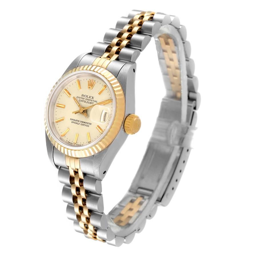 Women's Rolex Datejust Steel Yellow Gold Fluted Bezel Ladies Watch 69173 Box Papers For Sale