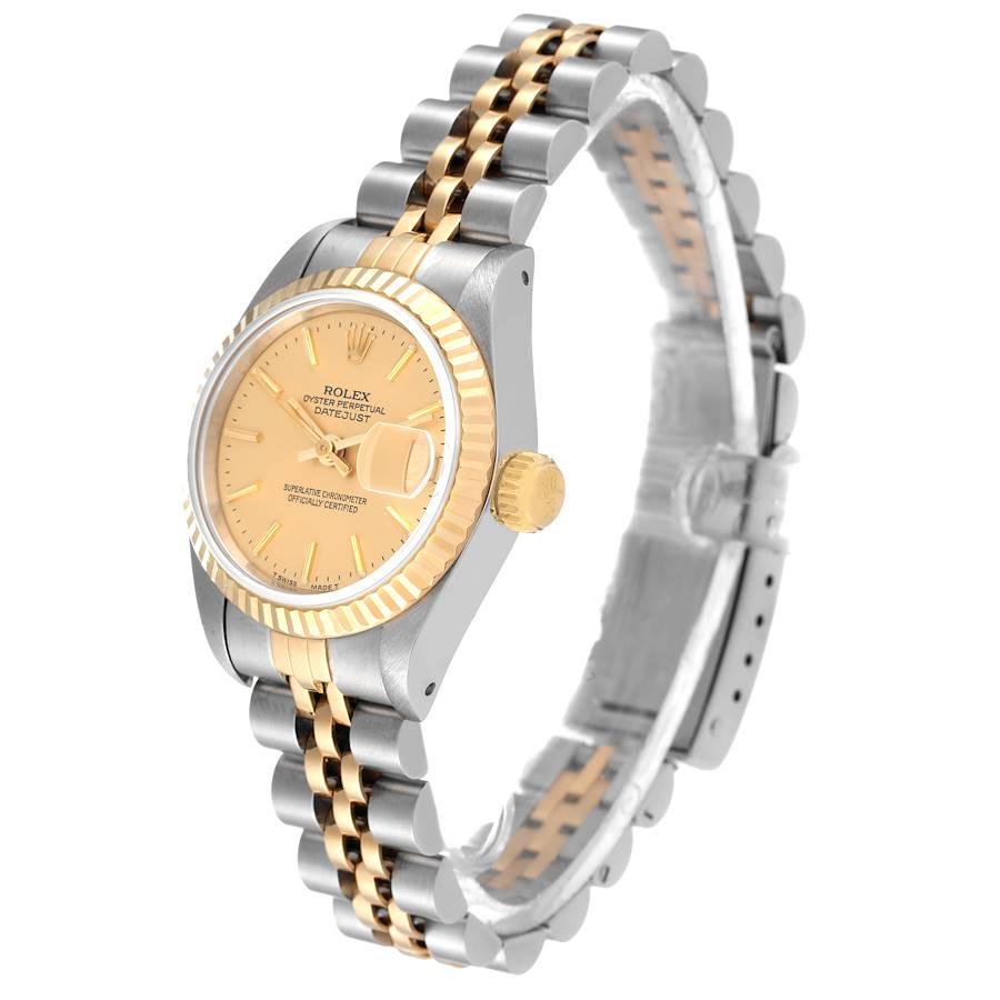 Rolex Datejust Stahl Gelbgold geriffelte Lünette Damenuhr 69173 Box Papiere 1