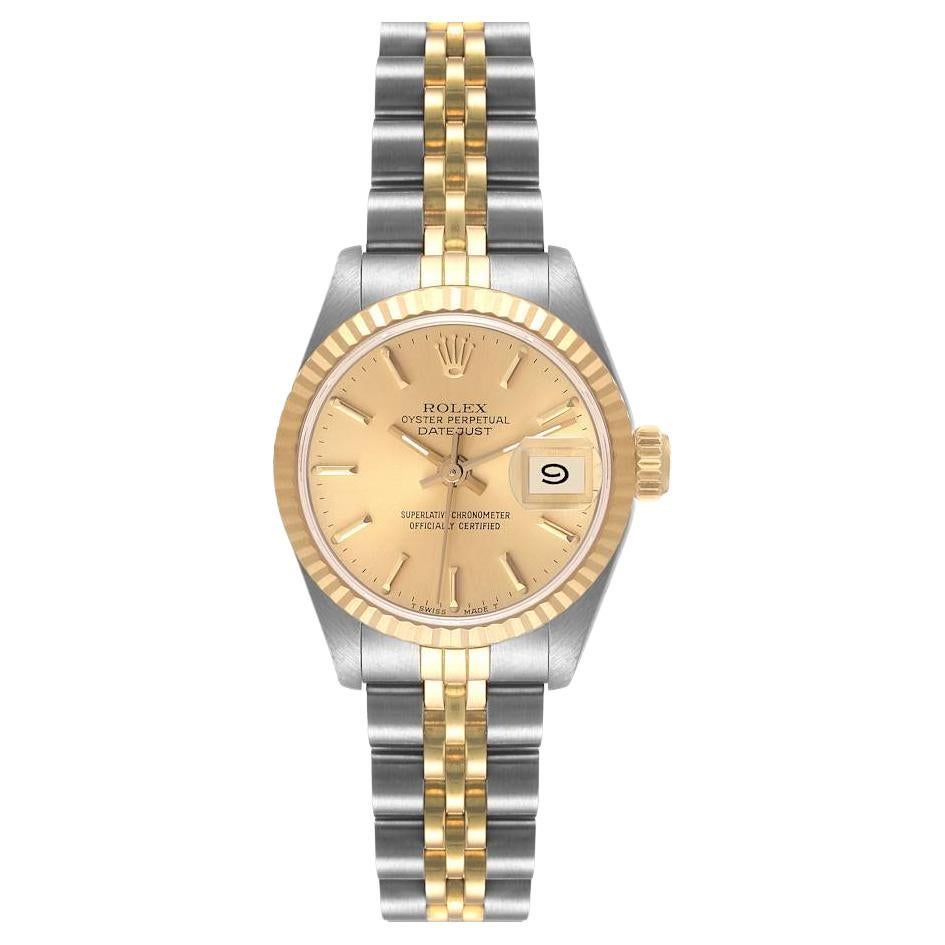 Rolex Datejust Steel Yellow Gold Fluted Bezel Ladies Watch 69173 For ...