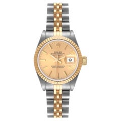 Rolex Datejust Steel Yellow Gold Fluted Bezel Ladies Watch 69173 Box Papers