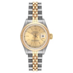 Rolex Datejust Acciaio Oro Giallo Lunetta Scanalata Donna Orologio 69173 Scatola Documenti