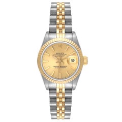 Rolex Datejust Steel Yellow Gold Fluted Bezel Ladies Watch 69173