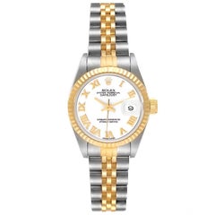 Rolex Datejust Steel Yellow Gold Fluted Bezel Ladies Watch 69173