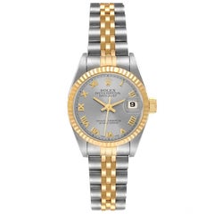 Rolex Datejust Steel Yellow Gold Fluted Bezel Ladies Watch 69173