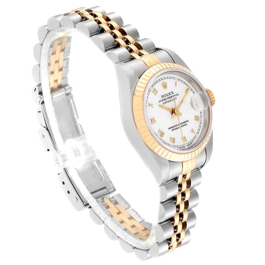 Rolex Datejust Steel Yellow Gold Fluted Bezel Ladies Watch 69173 In Excellent Condition For Sale In Atlanta, GA