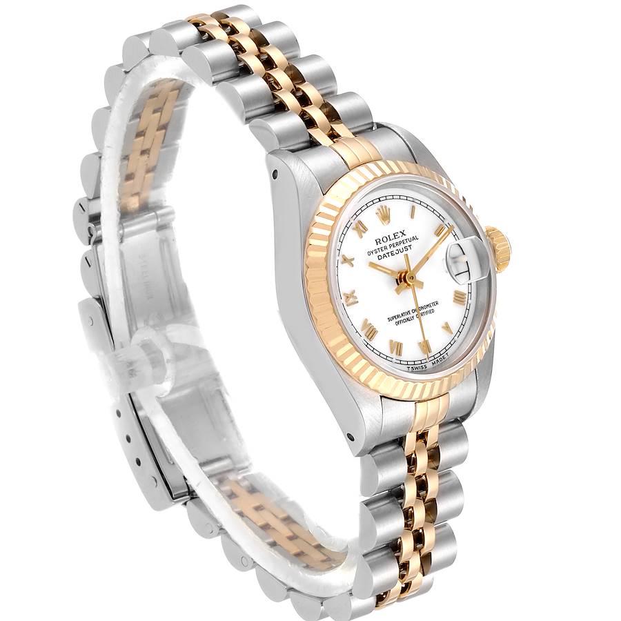 Rolex Datejust Steel Yellow Gold Fluted Bezel Ladies Watch 69173 In Good Condition For Sale In Atlanta, GA