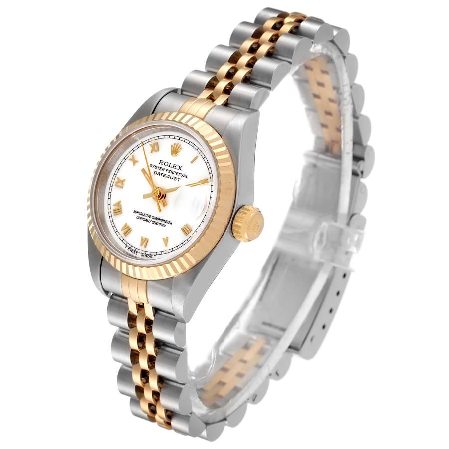 Women's Rolex Datejust Steel Yellow Gold Fluted Bezel Ladies Watch 69173