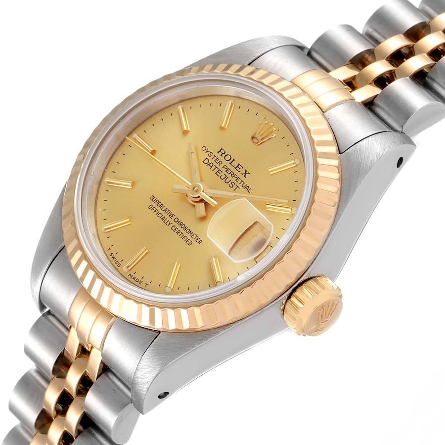 Rolex Datejust Steel Yellow Gold Fluted Bezel Ladies Watch 69173 1