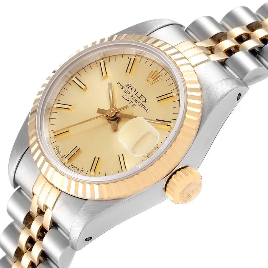 Rolex Datejust Steel Yellow Gold Fluted Bezel Ladies Watch 69173 For Sale 1