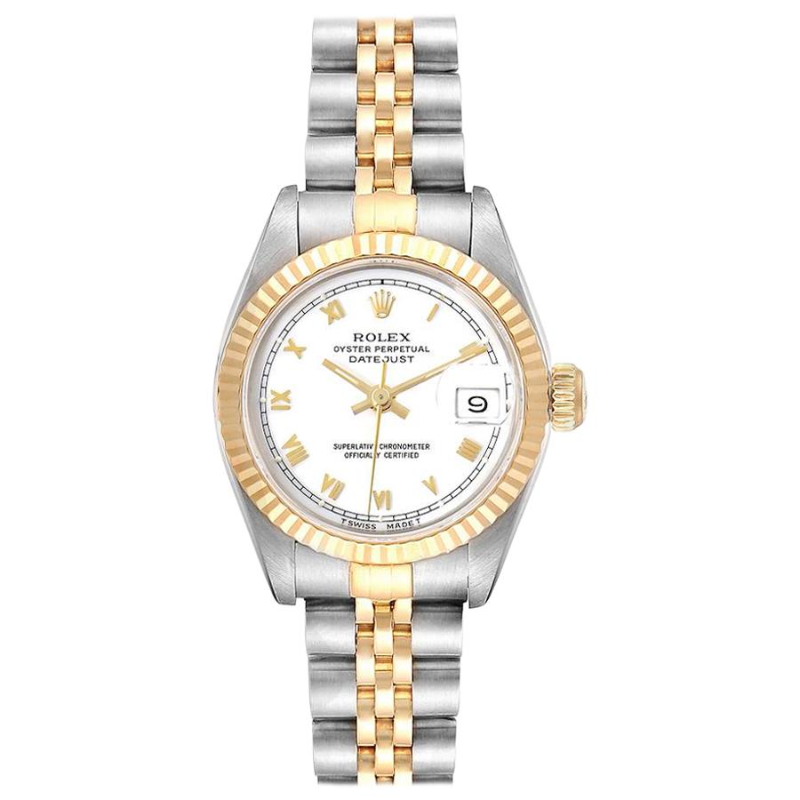 Rolex Datejust Steel Yellow Gold Fluted Bezel Ladies Watch 69173 For Sale
