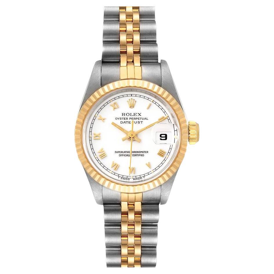 Rolex Datejust Steel Yellow Gold Fluted Bezel Ladies Watch 69173 For
