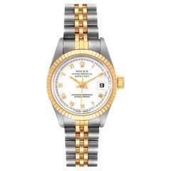 Rolex Datejust Steel Yellow Gold Fluted Bezel Ladies Watch 69173