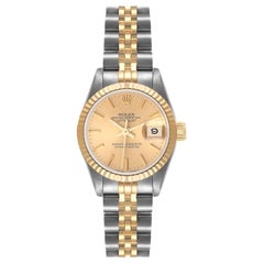 Vintage Rolex Datejust Steel Yellow Gold Fluted Bezel Ladies Watch 69173