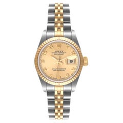 Rolex Datejust Steel Yellow Gold Fluted Bezel Ladies Watch 69173