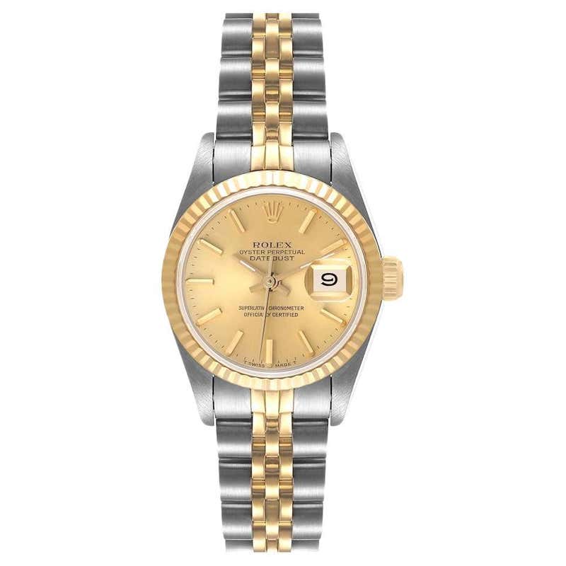 Rolex Oyster Perpetual Fluted Bezel Steel Yellow Gold Ladies Watch ...