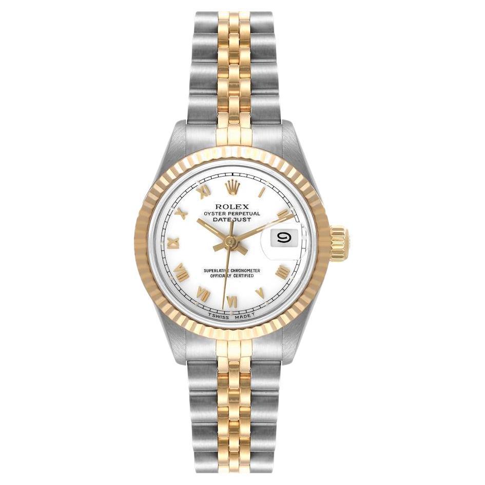 Rolex Datejust Steel Yellow Gold Fluted Bezel Ladies Watch 69173 For