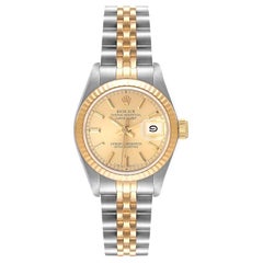 Rolex Datejust Steel Yellow Gold Fluted Bezel Ladies Watch 69173