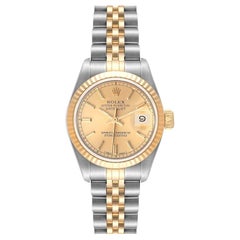 Rolex Datejust Steel Yellow Gold Fluted Bezel Ladies Watch 69173