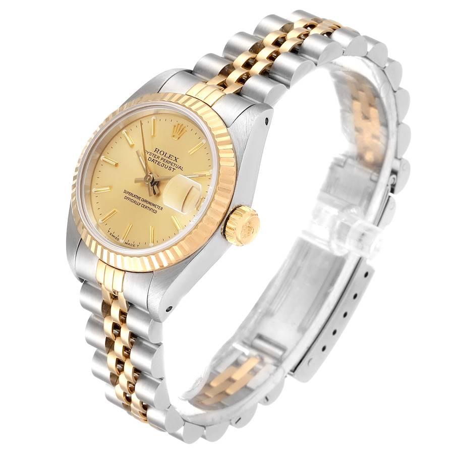 Women's Rolex Datejust Steel Yellow Gold Fluted Bezel Ladies Watch 69173 Papers For Sale