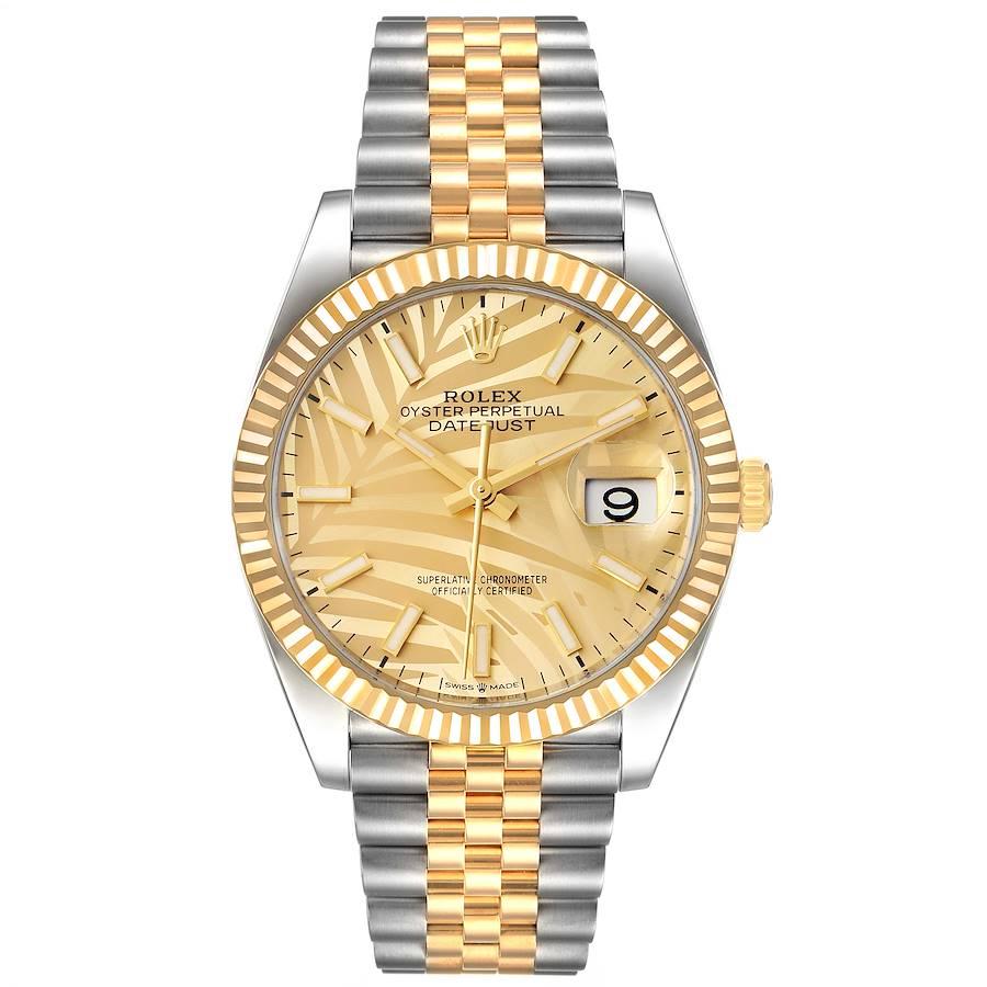 Rolex Datejust Stahl Gelbgold Golden Palm Dial Herrenuhr 126233 Ungetragen. Offiziell zertifiziertes Chronometerwerk mit automatischem Aufzug. Gehäuse aus Edelstahl und 18 Karat Gelbgold mit einem Durchmesser von 36,0 mm. Rolex Logo auf einer Krone.