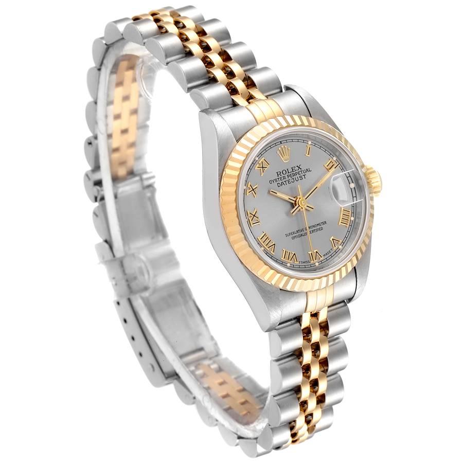 Women's Rolex Datejust Steel Yellow Gold Grey Dial Ladies Watch 69173 Box Papers For Sale