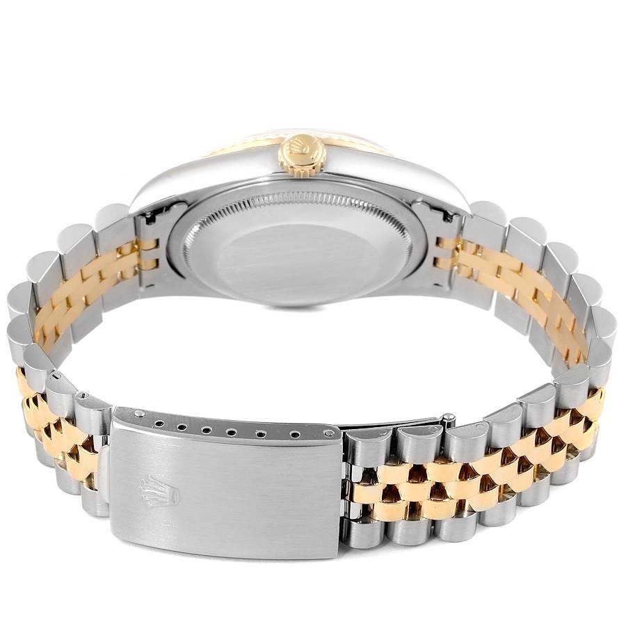 Rolex Datejust Steel Yellow Gold HoundsTooth Diamond Men's Watch 16233 5