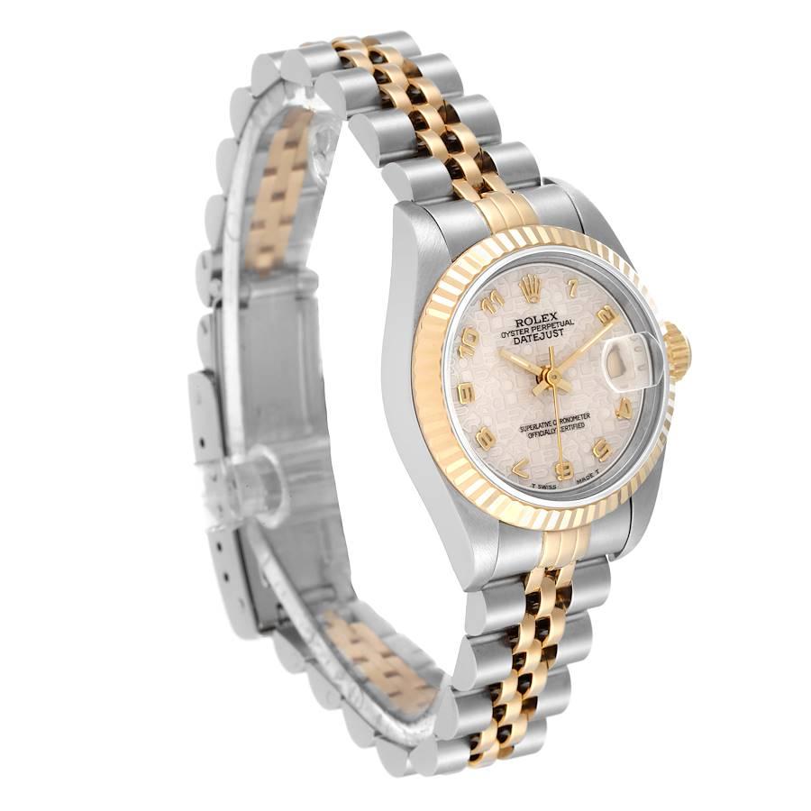 Rolex Montre Datejust d'anniversaire en acier et or jaune avec cadran ivoire, pour femmes 69173 Excellent état à Atlanta, GA
