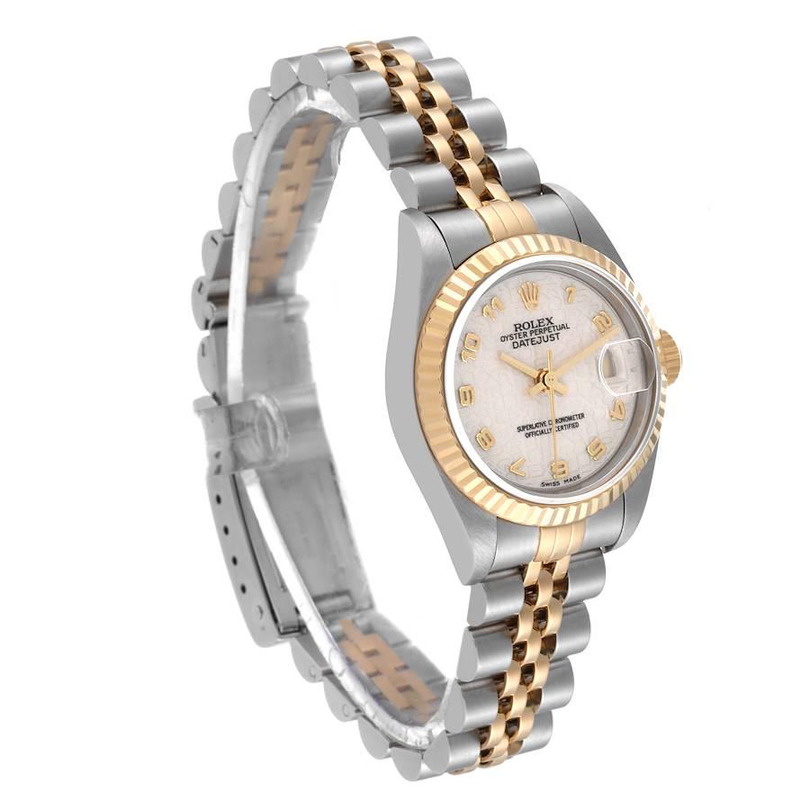 Rolex Datejust Acero Oro Amarillo Esfera Aniversario Marfil Reloj Señora 79173 en Excelente Estado en Atlanta, GA