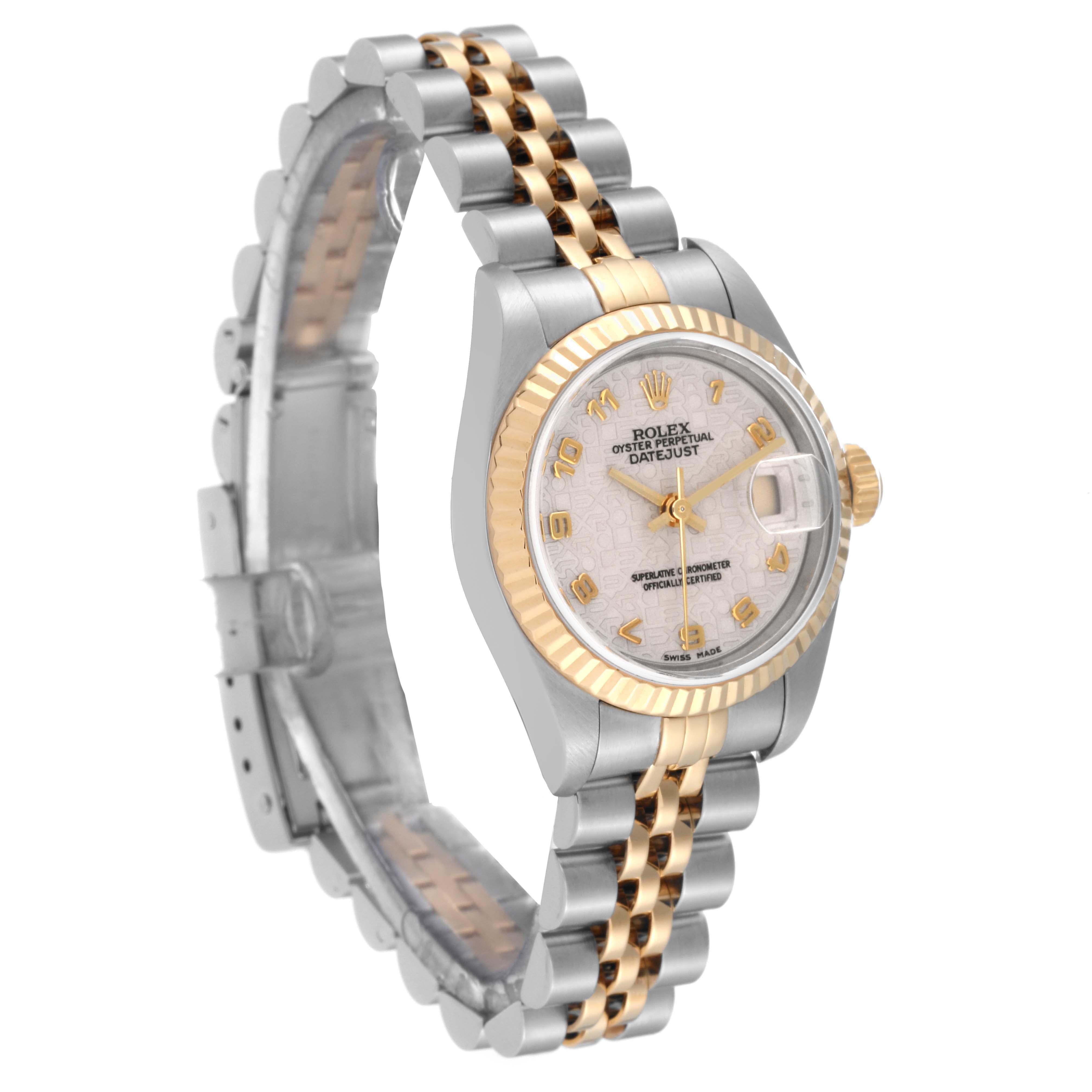 Rolex Datejust Steel Yellow Gold Ivory Anniversary Dial Ladies Watch 79173 In Good Condition For Sale In Atlanta, GA