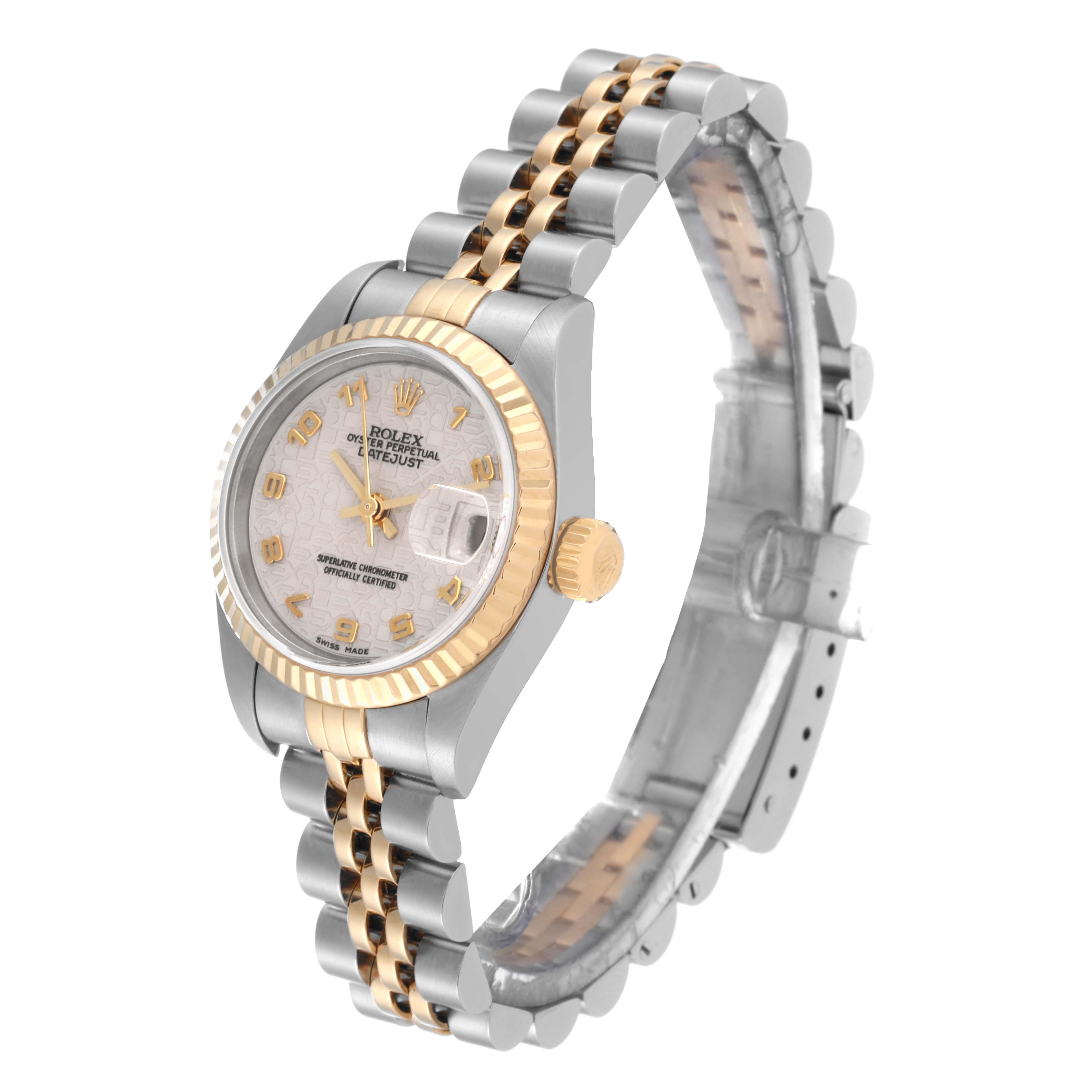 Women's Rolex Datejust Steel Yellow Gold Ivory Anniversary Dial Ladies Watch 79173 For Sale