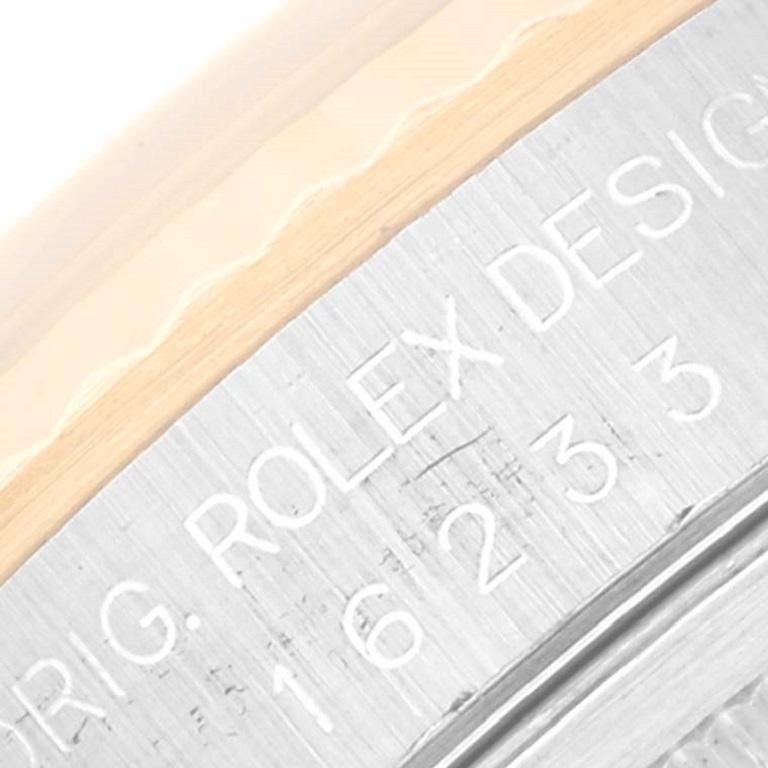 Rolex Datejust Stahl Gelbgold Elfenbein Anniversary Zifferblatt Herrenuhr 16233 im Angebot 4