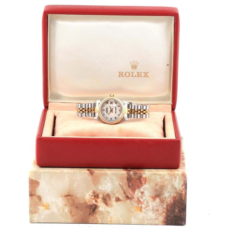 Rolex Datejust Steel Yellow Gold Ivory Jubilee Dial Ladies Watch 69173 ...