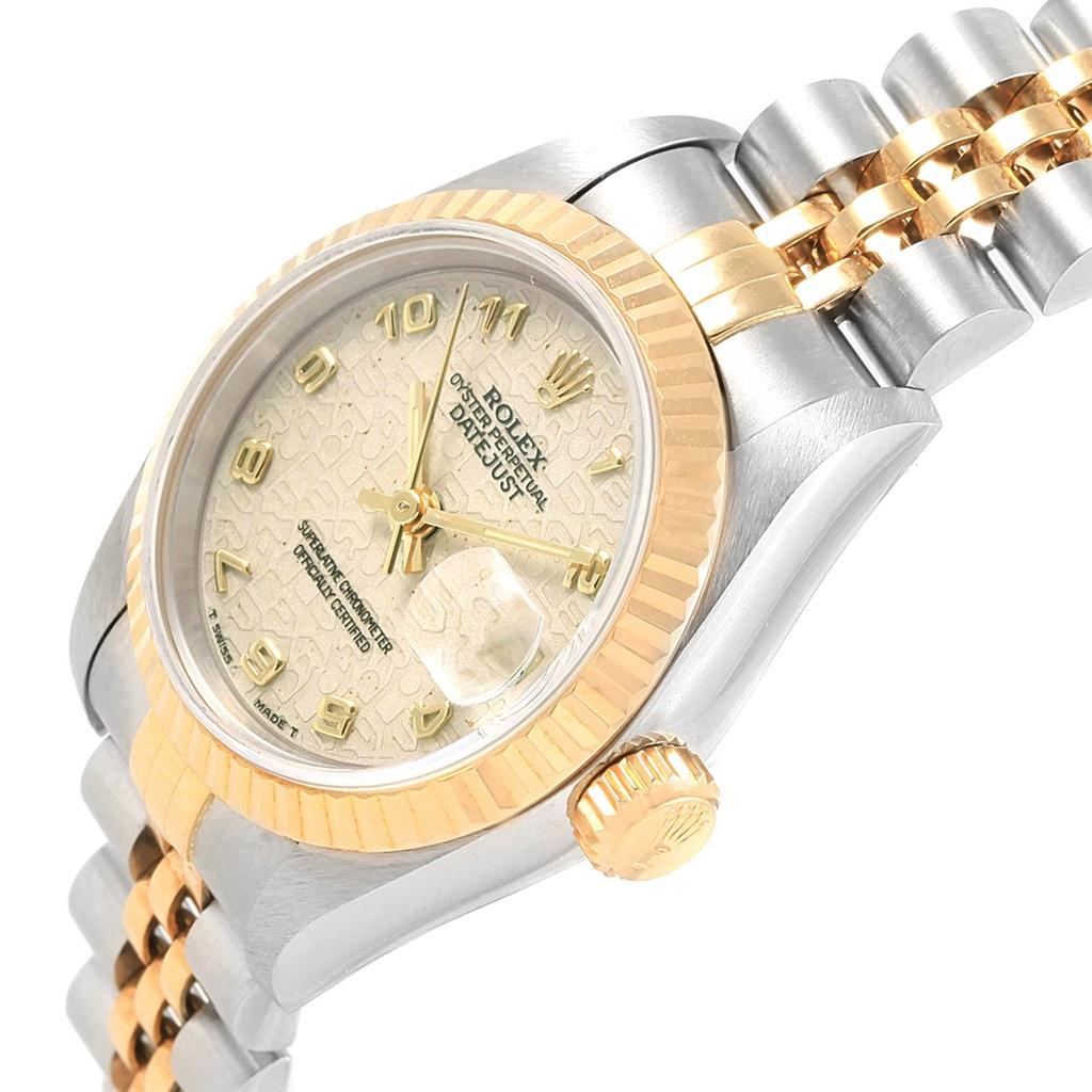 Women's Rolex Datejust Steel Yellow Gold Ivory Jubilee Dial Ladies Watch 69173 For Sale