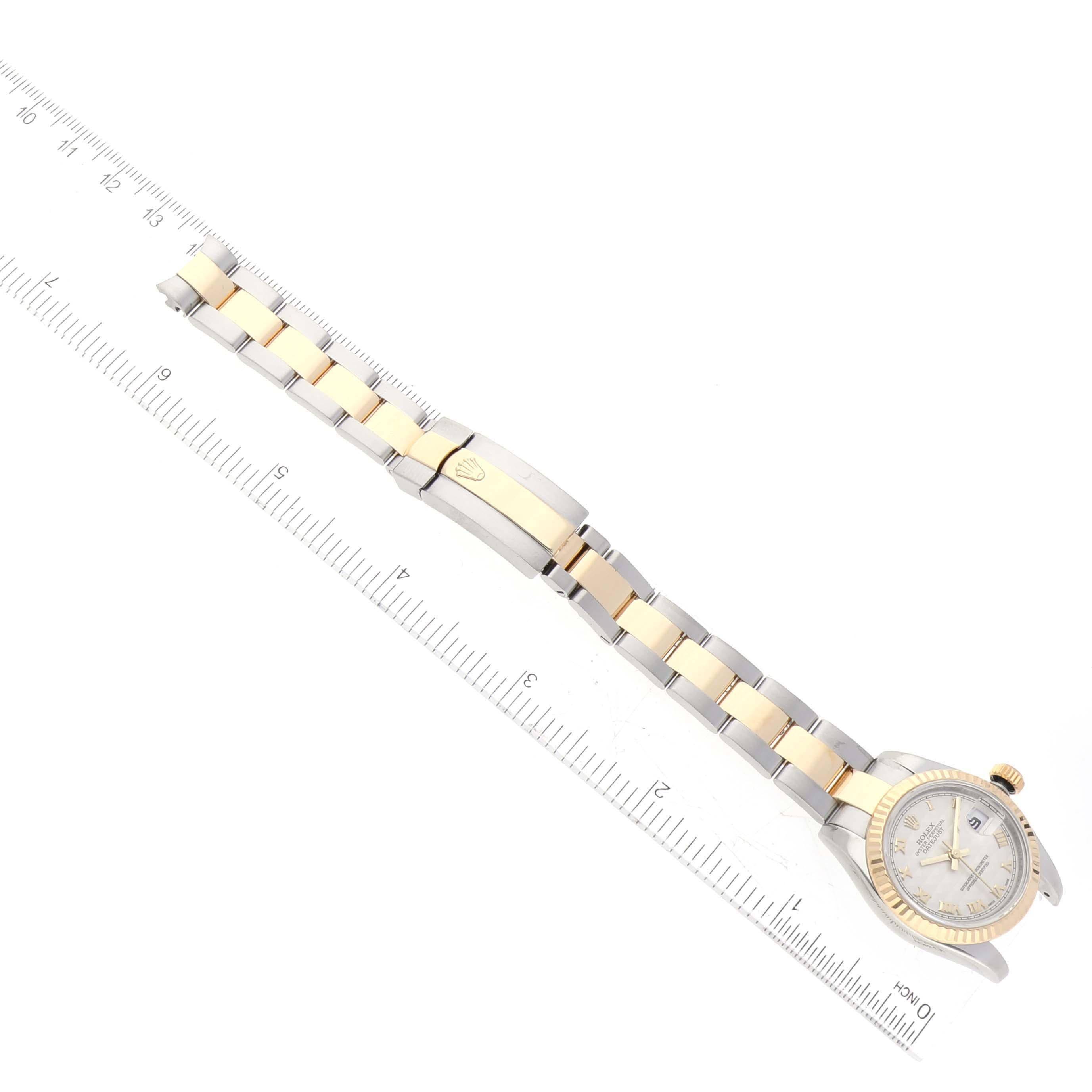Rolex Datejust Steel Yellow Gold Ivory Pyramid Dial Ladies Watch 179173 For Sale 5