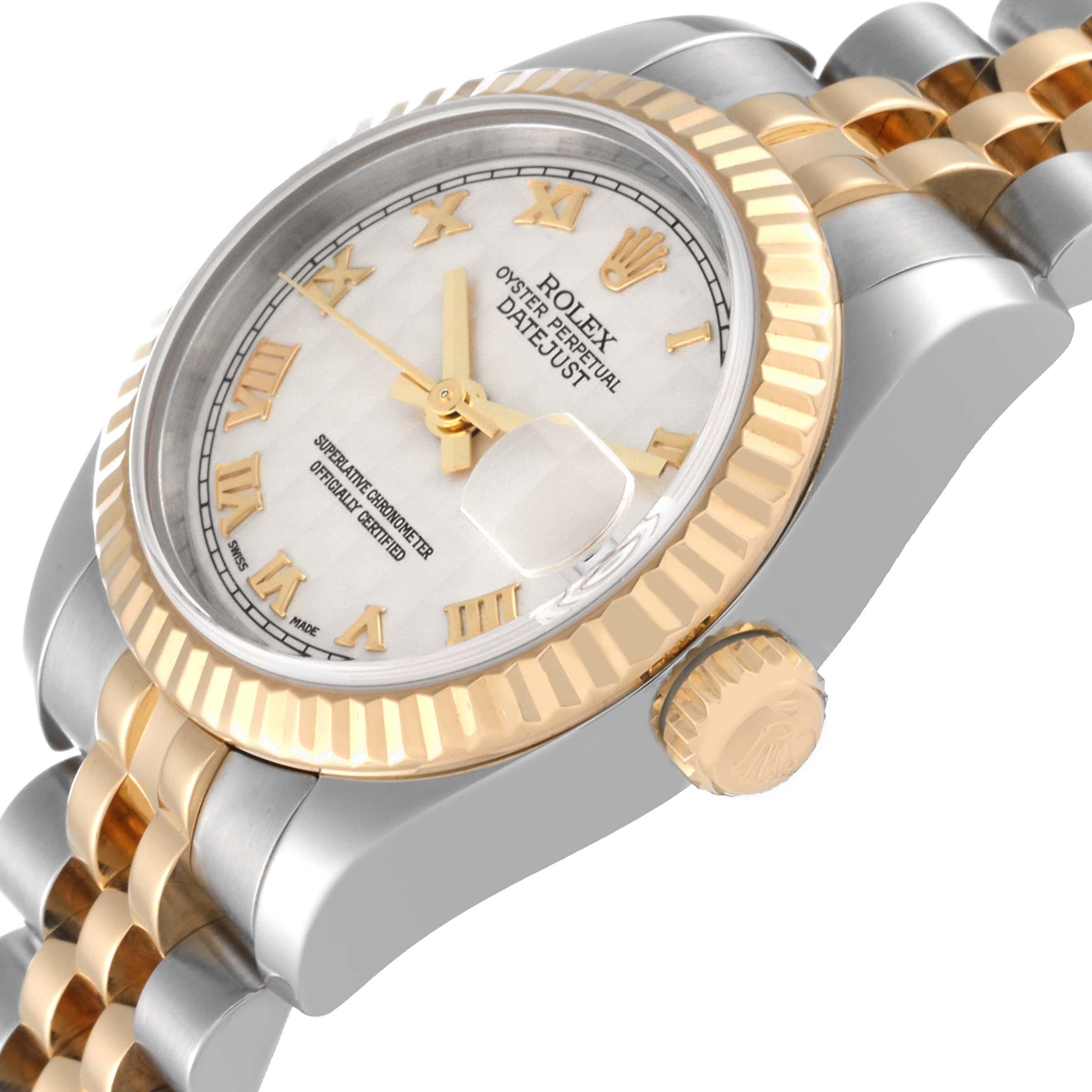 Rolex Datejust Steel Yellow Gold Ivory Pyramid Dial Ladies Watch 179173 For Sale 1