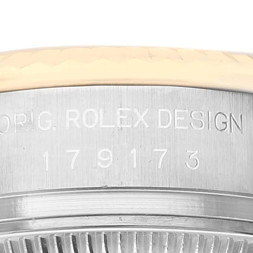 Rolex Datejust Steel Yellow Gold Ivory Pyramid Dial Ladies Watch 179173 For Sale 2